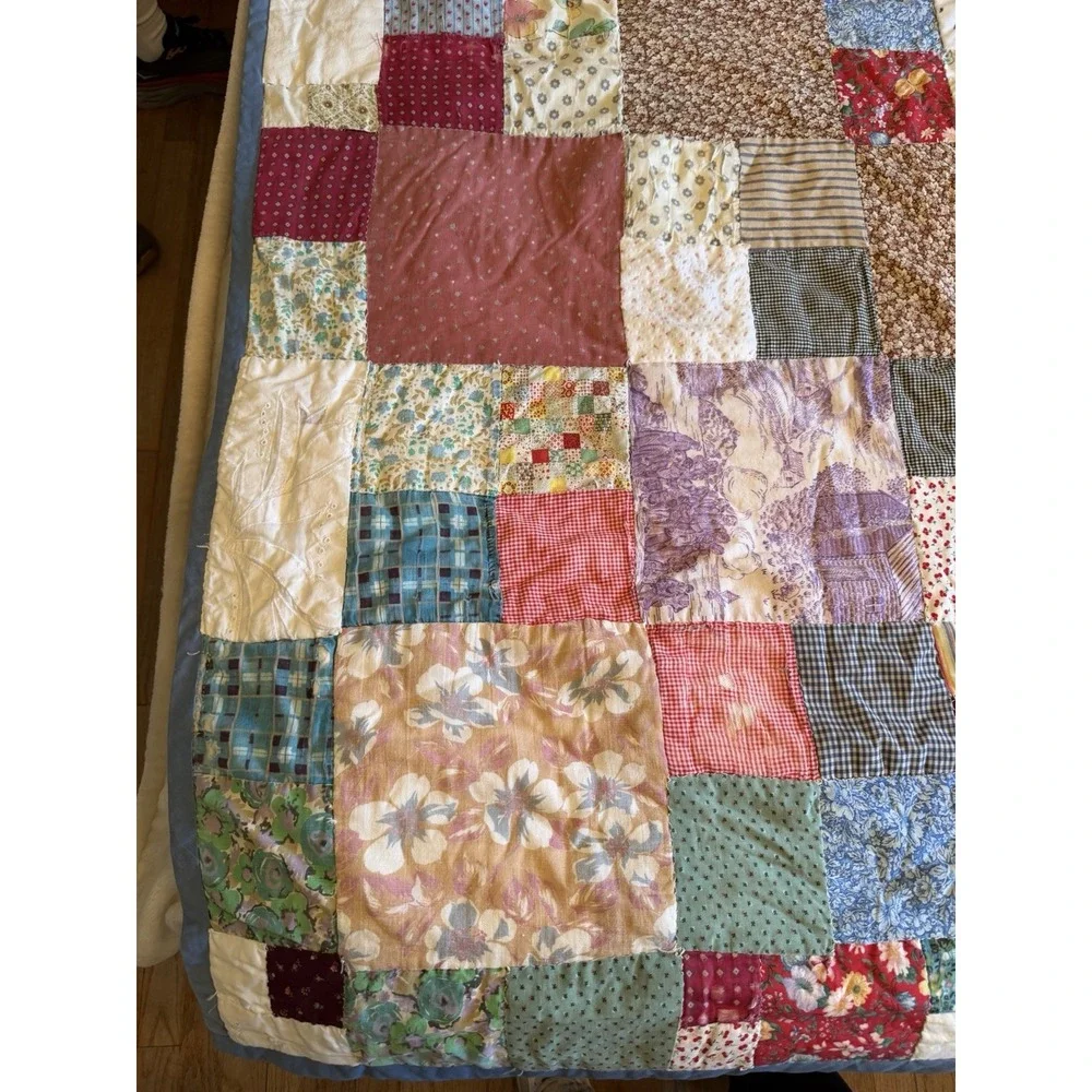 Vintage Scrappy Patchwork Quilt Full 57X68 Heavyweight